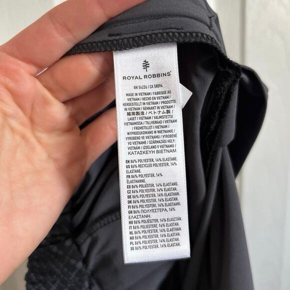 Royal Robbins NWT black patterned spotless traveler trouser pants size 2 - Picture 10 of 10